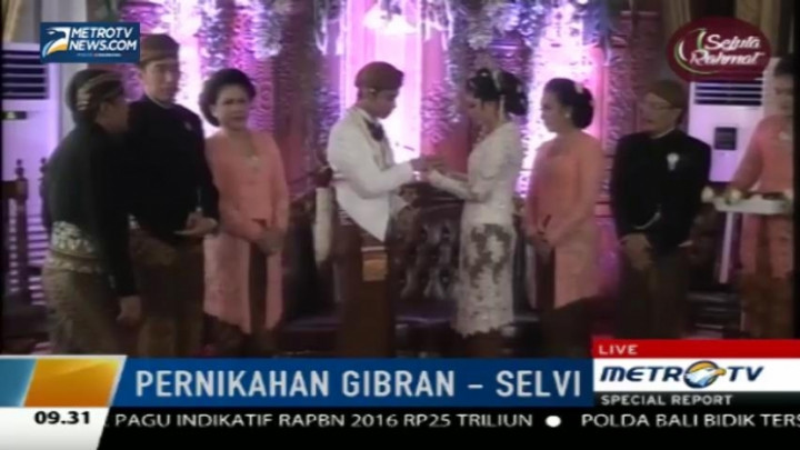 Ijab Kabul Selesai, Gibran-Selvi Saling Tukar Cincin