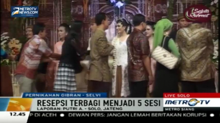 Resepsi Pernikahan Gibran-Selvi Dibagi 5 Sesi