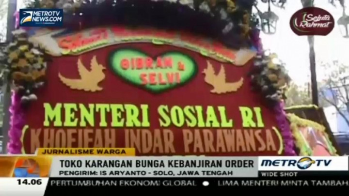 Jokowi Mantu, Toko Karangan Bunga Kebanjiran Order