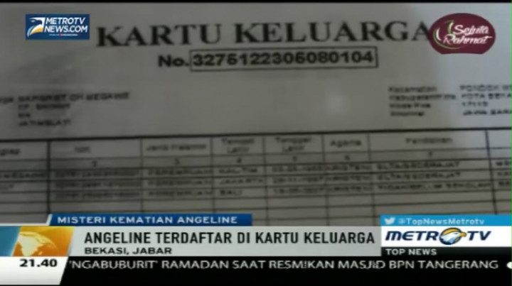 Ibu Angkat Angeline Terdaftar Sebagai Warga Bekasi 