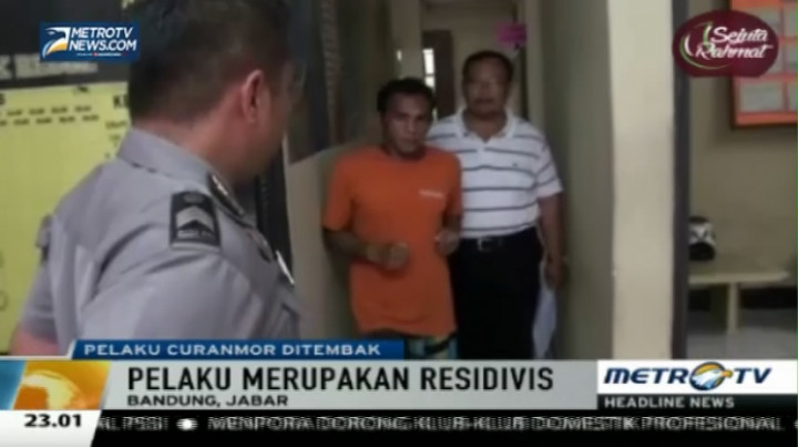 Dor! Polisi Tembak Pelaku Curanmor di Bandung