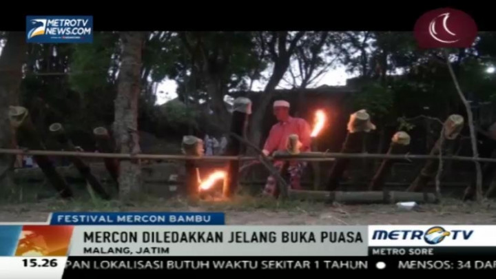 Jelang Buka Puasa, Warga Kota Batu Gelar Festival Mercon Bambu