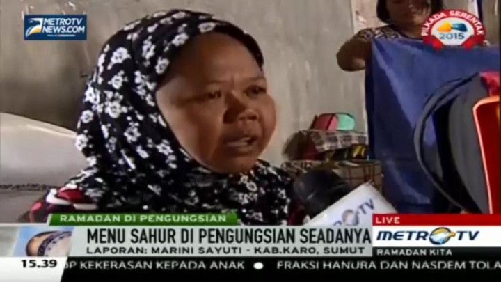 Pengungsi Sinabung Jalani Puasa dalam Keterbatasan