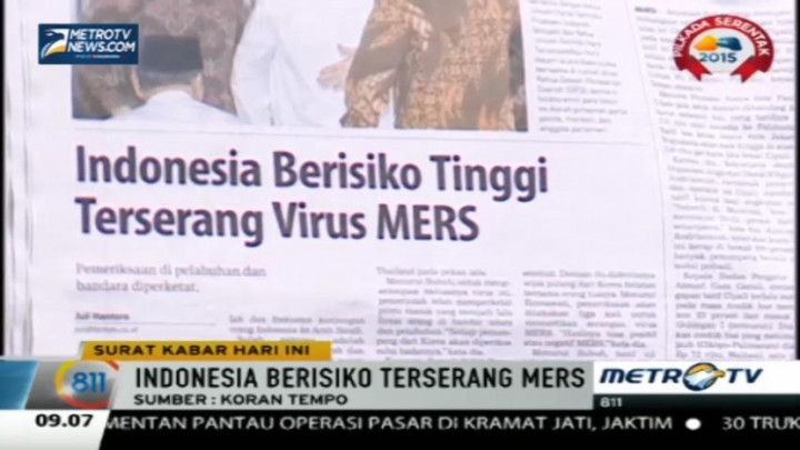 Indonesia Berisiko Tinggi Terserang Virus Mers