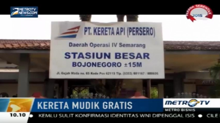 Pemprov Jatim Sediakan Kereta Api Gratis Bagi Pemudik