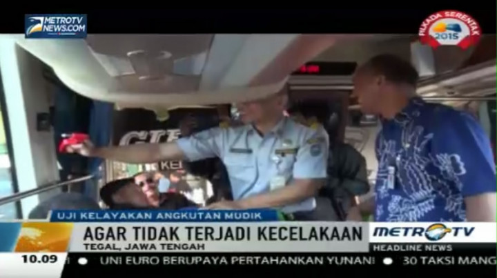 Dishub Kota Tegal Lakukan Uji Kelayakan Bus Angkutan Mudik 