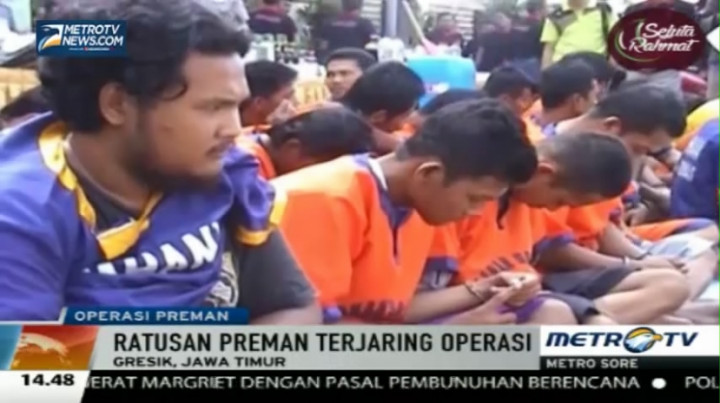 Ratusan Preman Terjaring Operasi Pekat di Gresik