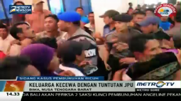 Kericuhan Warnai Sidang Kasus Pembunuhan di Bima 