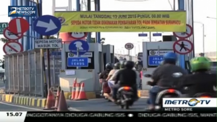 Kendaraan Roda Dua Bebas Melintas di Jembatan Suramadu