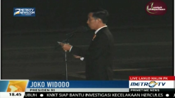 Jokowi Terima Kedatangan Jenazah Korban Hercules