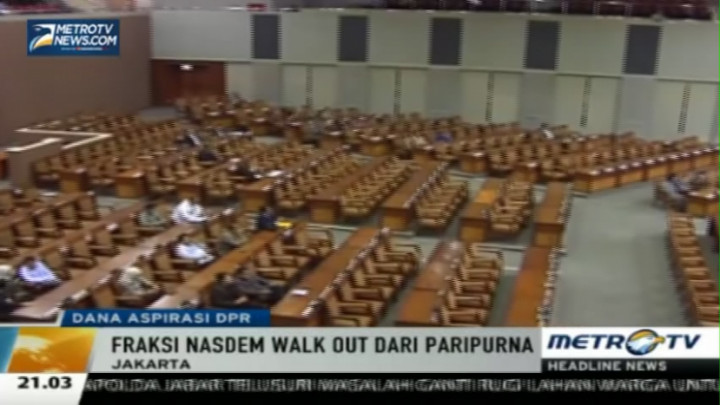Tolak Dana Aspirasi, Fraksi NasDem Walkout di Paripurna