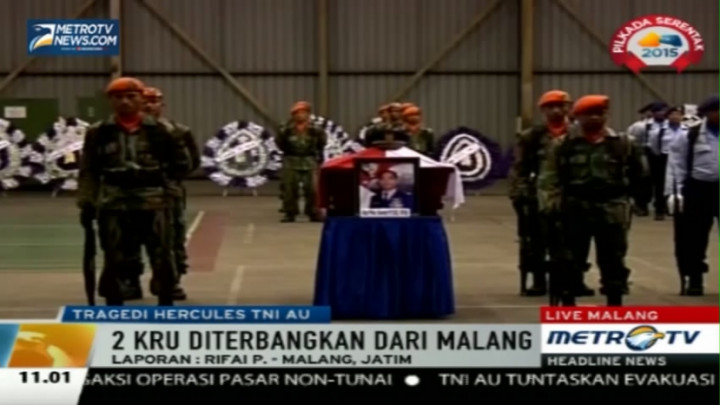 Dua Jenazah Kru Hercules Diterbangkan dari Malang