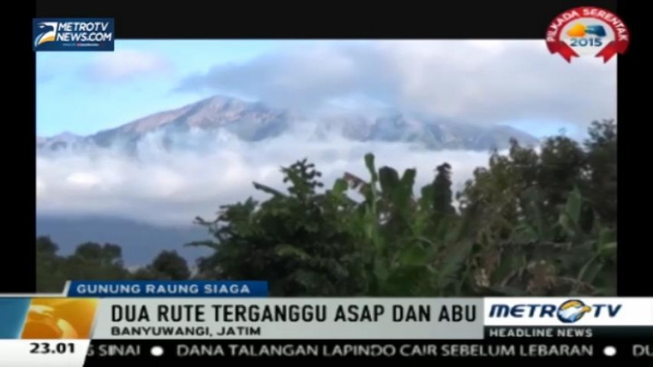 Abu Vulkanis Gunung Raung Ganggu Dua Rute Penerbangan
