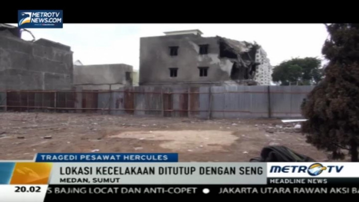 Proses Evakuasi Selesai, Lokasi Jatuhnya Hercules Ditutup Seng