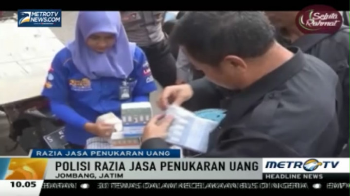  Polisi Razia Jasa Penukaran Uang Jalanan di Jombang 