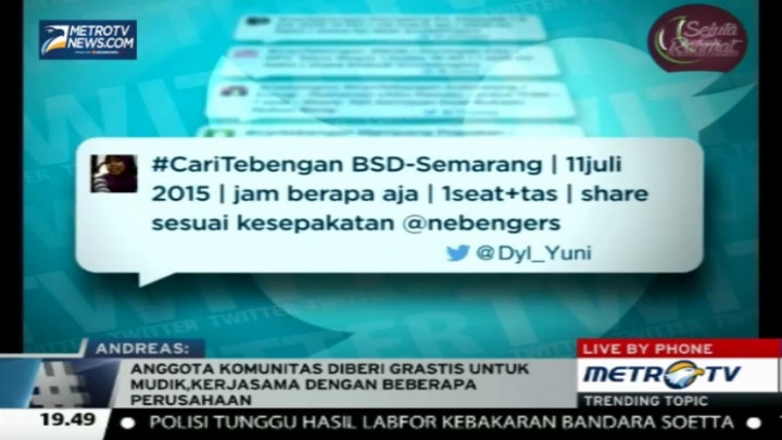 Kehabisan Tiket? <i>Yuk</i> Mudik Gratis Bersama Komunitas Nebengers