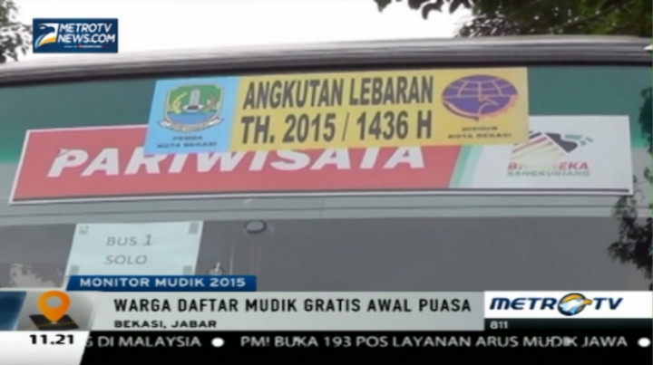 Dishub Kota Bekasi Siapkan 9 Bus untuk Mudik Gratis