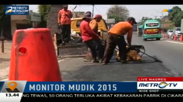 H-8 Lebaran, Perbaikan Jalan di Nagreg Dikebut