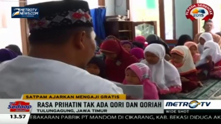 Seorang Satpam di Tulungagung Ajarkan Mengaji Gratis