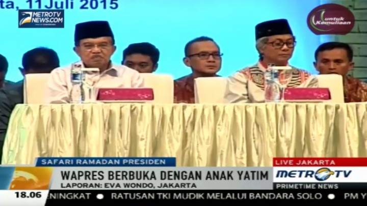 JK Buka Puasa Bersama Pertamina dan Ribuan Anak Yatim 