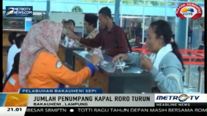 Jumlah Pemudik Kapal Roro di Pelabuhan Bakauheni Turun