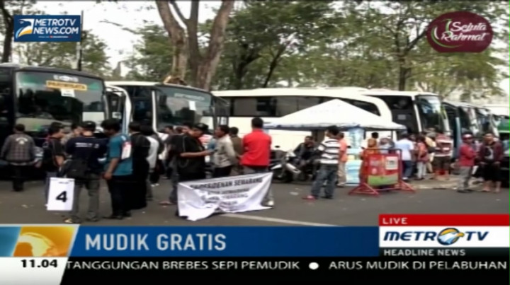 117 Bus Mudik Gratis Siap Diberangkatkan ke Jawa Tengah