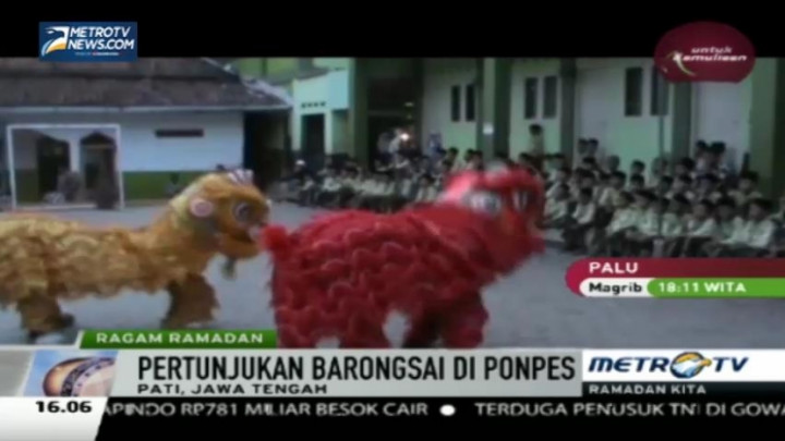 Atraksi Barongsai Ramaikan Ngabuburit di Ponpes Raudlatul Falah