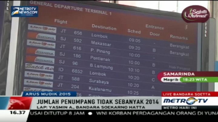 H-4 Lebaran, Penerbangan Domestik di Bandara Soetta Menurun