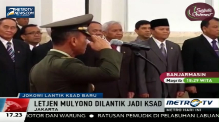 Jokowi Lantik Letjen Mulyono Jadi KSAD Baru