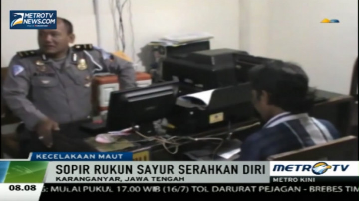 Sopir Bus Rukun Sayur Menyerahkan Diri