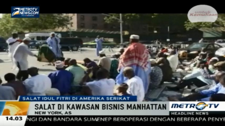 Begini Suasana Salat Id di New York 