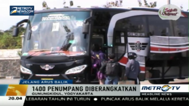 Arus Balik Lebaran, 35 Bus di Terminal Dhaksinarga Diberangkatkan