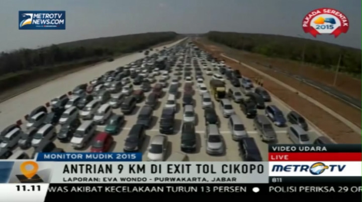 Terjadi Kemacetan Sepanjang 9 Kilometer di Exit Tol Cikopo