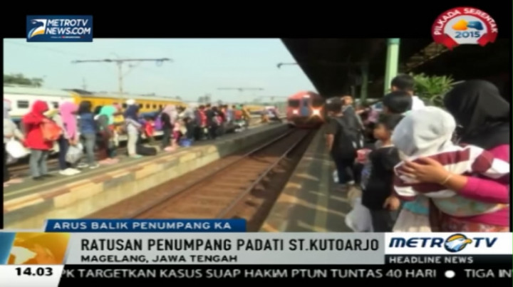 H+5 Lebaran, Stasiun Kutorejo Dipadati Ratusan Penumpang