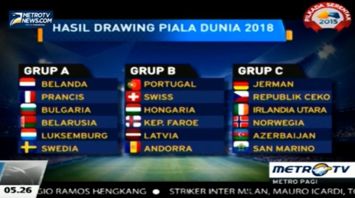Hasil Drawing Kualifikasi Piala Dunia 2018 Zona Eropa