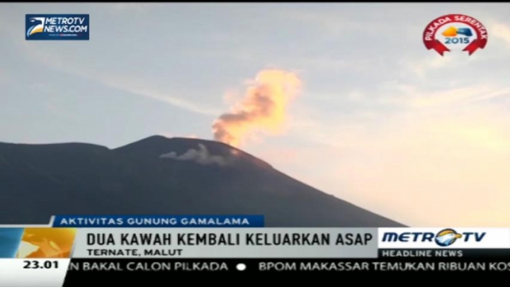Gunung Gamalama Kembali Keluarkan Asap Tebal