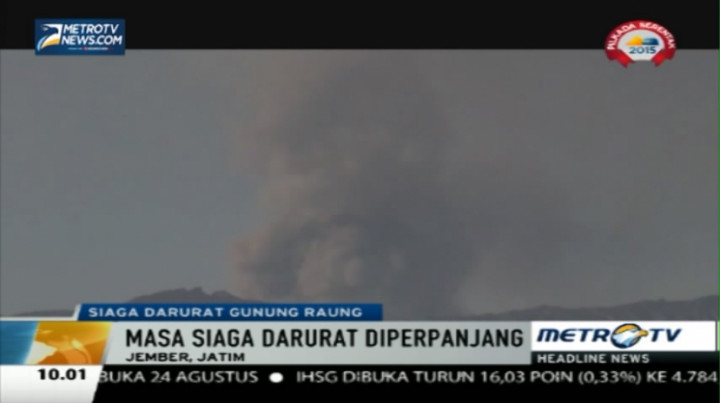 Aktivitas Tremor Gunung Raung Meningkat, Siaga Darurat Diperpanjang