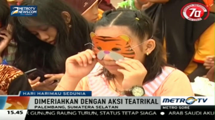  Aksi Teatrikal Meriahkan Peringatan Hari Harimau Sedunia di Palembang