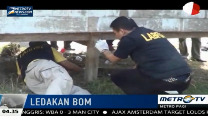 Polisi Gelar Olah TKP di Lokasi Kejadian Ledakan Bom