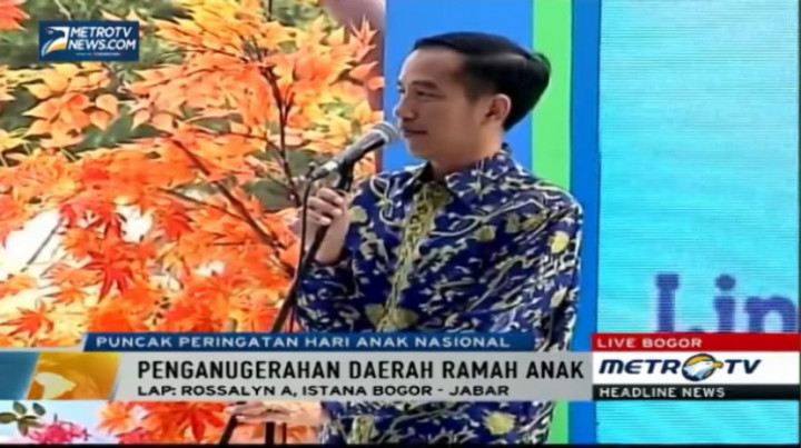 Presiden Jokowi Hadiri Puncak Peringatan Hari Anak Nasional 2015