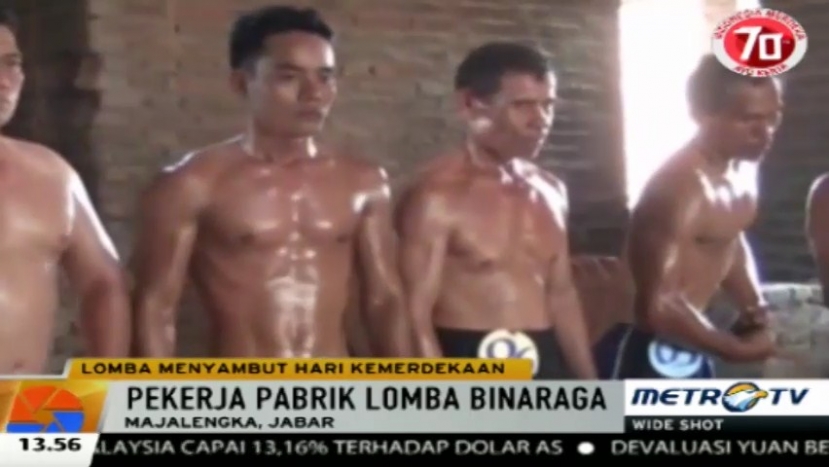 Menyambut HUT RI, Buruh Pabrik Genting Ikuti Lomba Binaraga