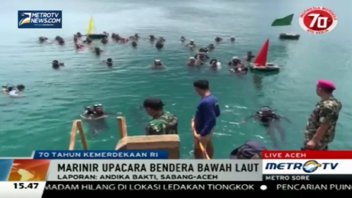  Persiapan Pengibaran Bendera di Bawah Laut Sabang