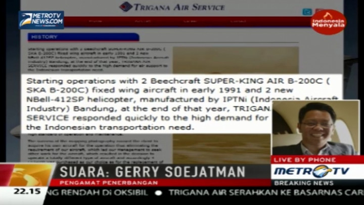  Pengamat: Pesawat Trigana Air yang Jatuh Paling Irit di Kelasnya