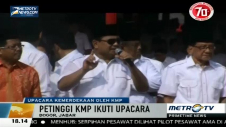 Prabowo Pimpin Upacara Kemerdekaan KMP di Bogor