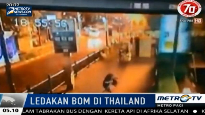 Detik-Detik Ledakan Bom di Thailand Terekam CCTV