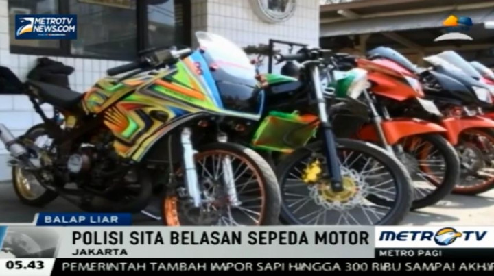 Polisi Sita Belasan Sepeda Motor yang Dipakai Aksi Balap Liar