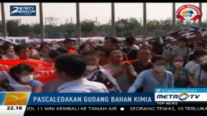  Pasca Ledakan Tianjin, Warga Demo Tuntut Kompensasi