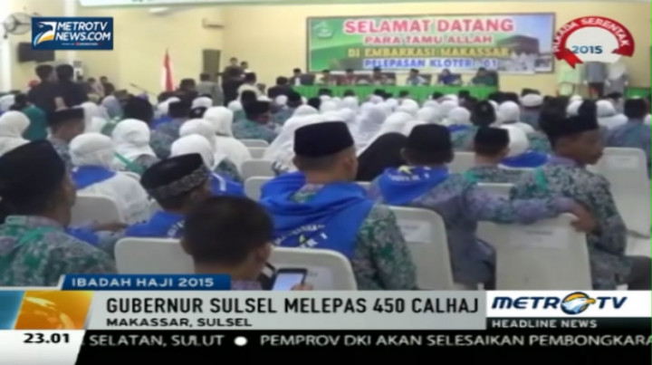  Gubernur Sulsel Lepas 450 Calon Haji Kloter Pertama