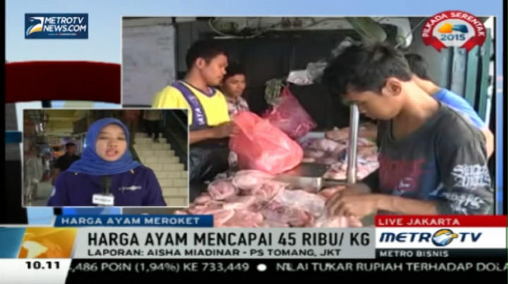 Harga Daging Ayam Capai Rp45 Ribu/Kg