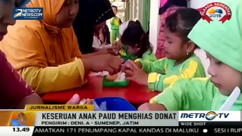 Keseruan Anak PAUD Menghias Donat